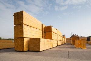 Stacked timber in a Donaldson Group Business' depot