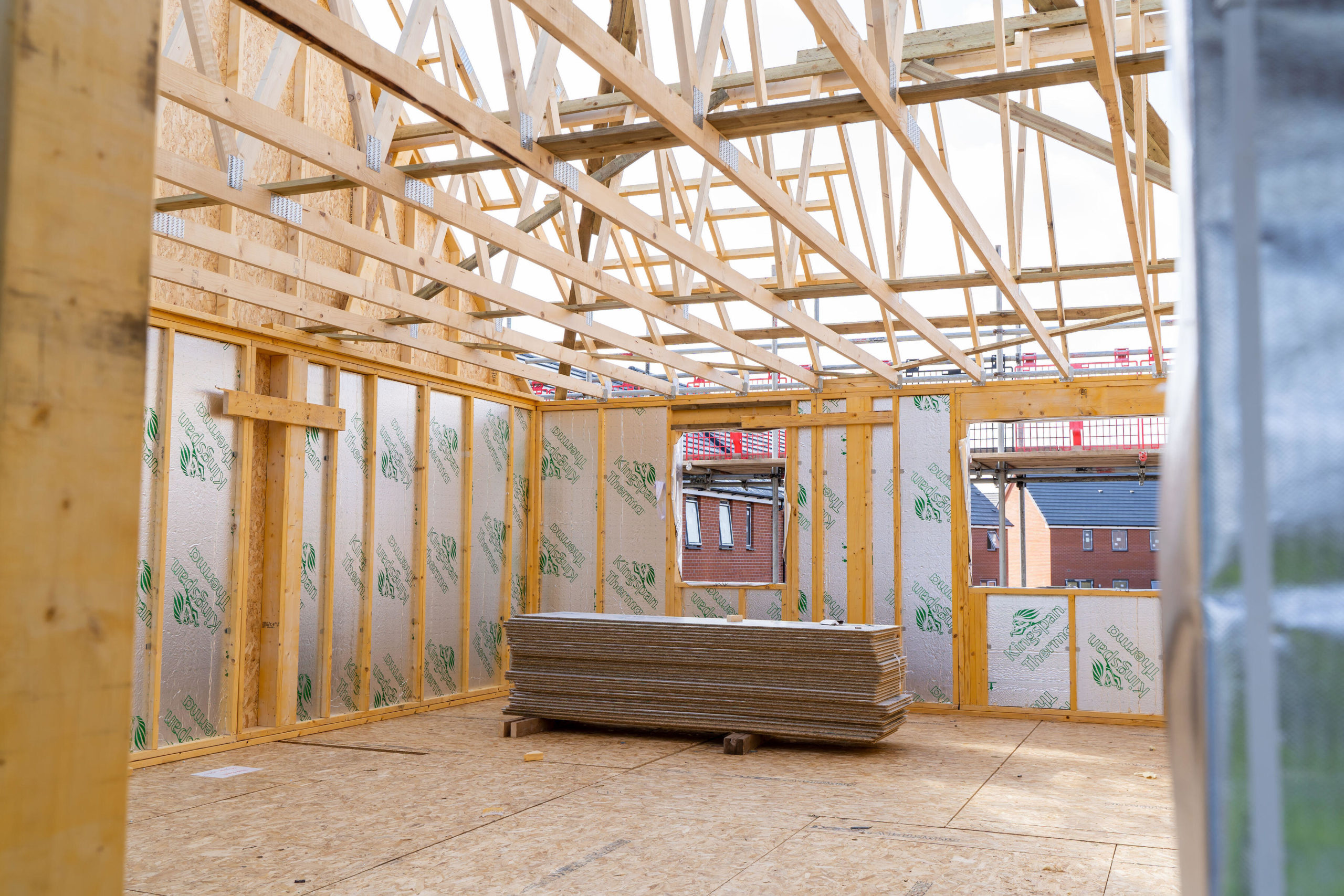 A house under construction using Donaldson Group Timber materials